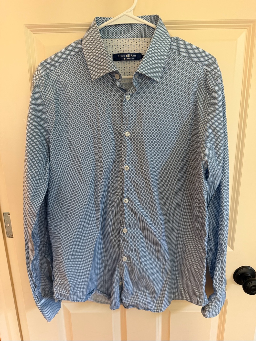 Stone Rose Men's Blue Microdot Button-Down Shirt